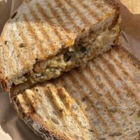 Haggis and cheese toastie  at Black Rabbit in Edinburgh