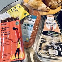 Assorted vegan meats   at Black Rabbit in Edinburgh