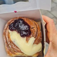 Custard and black currant cronut at Black Rabbit in Edinburgh