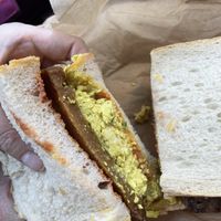 Sausage and nae egg sandwich   at Black Rabbit in Edinburgh