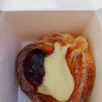 Blackcurrant jam & custard cruffin at Black Rabbit in Edinburgh