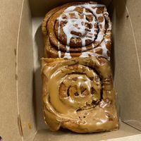 Biscoff and cinnamon roll  at Black Rabbit in Edinburgh