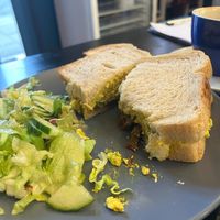 Nae egg and bakon breakfast sandwich at Black Rabbit in Edinburgh