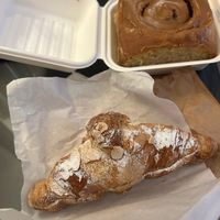 Almond croissant and Biscoff roll at Black Rabbit in Edinburgh