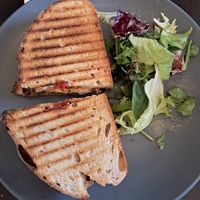 Aubergine toastie at Black Rabbit in Edinburgh