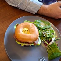 Black rabbit bagel at Black Rabbit in Edinburgh