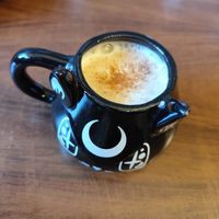 Chai latte with oat milk at Black Rabbit in Edinburgh