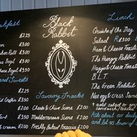 Menu on opening day at Black Rabbit in Edinburgh