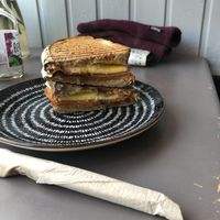 Ham and cheese toastie (vegan)  at Black Rabbit in Edinburgh