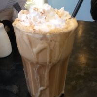 Ginger bread spiced decaf soya latte  at Black Rabbit in Edinburgh