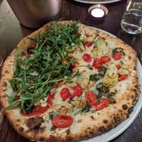 Half and half of the two vegan pizzas. Couldn't decide! at OVN in Bellingham