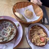 Baba Ganoush & Harissa Hummus  at Sarah's Mediterranean Secret in Heringsdorf