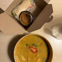 Vegan curry and rice paper roll with avocado   at District Vietnamese Streetfood in Frankfurt