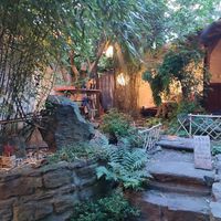 Outside garden seating area at Dobrá Cajovna in Kutna Hora
