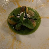 Hand made gnocchi with asparagus pesto at Maggese in San Miniato