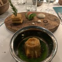 Marinated eggplant and its condiments  at Maggese in San Miniato