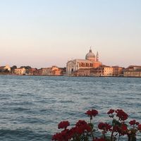 The view from the restaurant over the Giudecca  at La Calcina in Venice