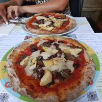Vegan Pizza with mozzarella at Rossopomodoro - Santa Lucia in Venice