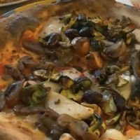 Vegan Pizza with mushrooms added!   at Rossopomodoro - Santa Lucia in Venice