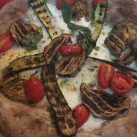 roast veggie pizza at Rossopomodoro - Santa Lucia in Venice