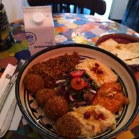 The vegan meze plate at Gaza Grill in Copenhagen