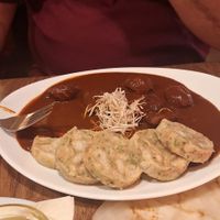 Veg goulash wit dumplings  at Maitrea in Prague