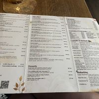 Menu   at Maitrea in Prague