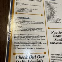 Main vegan menu at HMS Hinchinbrook in Great Yarmouth