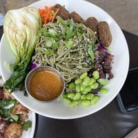Soba noodles with falafel on the side #Veganuary at Panama 66 in San Diego