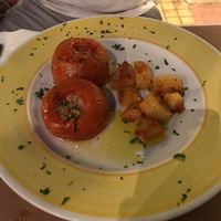 Stuffed tomatoes  at Marmitta in Paros