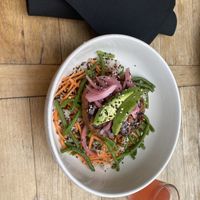 Korean BBQ Rice Bowl with Beyond Meat  at Karl Strauss Brewing Company - Scranton Rd in San Diego