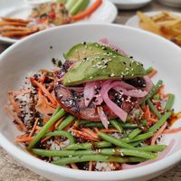 Korean BBQ Bowl with Beyond Meat at Karl Strauss Brewing Company - Scranton Rd in San Diego