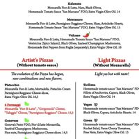 Vegan pizza  at Cuore Rosso in Paros