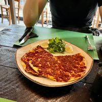 Vegan lahmacan   at Grön Vegan Yard in Nicosia