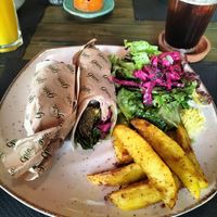 Falafel wrap at Grön Vegan Yard in Nicosia