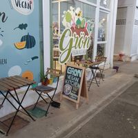 Outside of the shop in the Municipal Market at Grön Vegan Yard in Nicosia