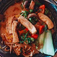 Black Spicy Vegan noodle soup at Xu Noodles in Eindhoven