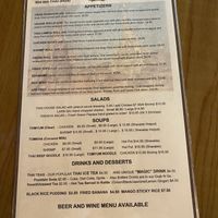 Menu at Noom Thai Bistro in Jacksonville