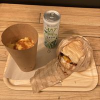 Paprika cheesy fries are a must (burger good but bbq sauce is quite sweet) at Portland in Nantes