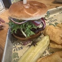 Black bean burger  at One Well Brewing in Kalamazoo