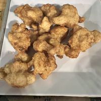 Fried cauliflower. No sauce ordered but several options    at One Well Brewing in Kalamazoo