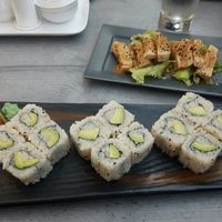 Avocado Maki + Tofu in peanutbutter sauce at SU in Klagenfurt