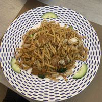 Noodles with fake duck/chicken  at SU in Klagenfurt