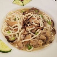Udon with mushrooms at SU in Klagenfurt