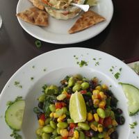 Edamame Salad. Pita & Hummus at Shangri-La Tea Room and Vegetarian Restaurant in Boise