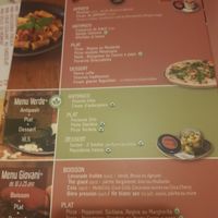 Menu at La Scaleta in Blois