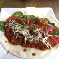 Vegan open burrito   at The Barn on Flaxton in Sunshine Coast