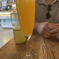 Mimosa and ginger mint lemonade (background)  at Fauna & Flora in Lisbon