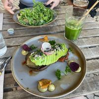portabello. aubergine & avocado brunch  at Fauna & Flora in Lisbon