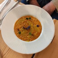 Sunflower risotto at Aromaticus - Trastevere in Rome